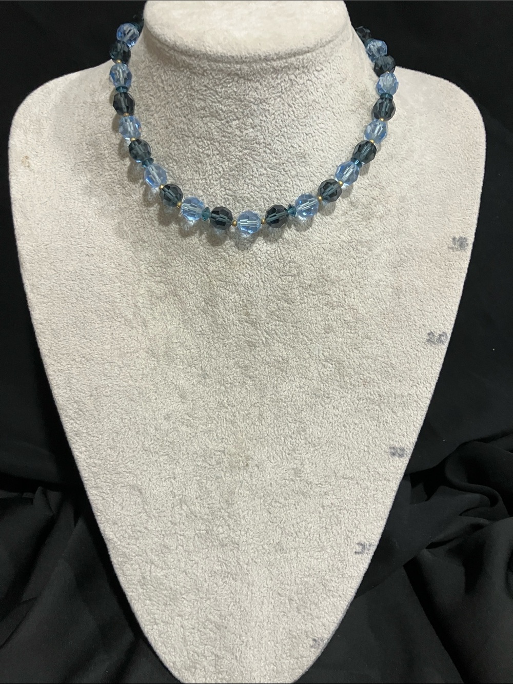 Faceted Light Blue Crystal Bead Necklace - Women's Jewelry